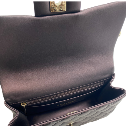Chanel Mini Rectangle With Handle Flap- Bronze/Purple Irridescent