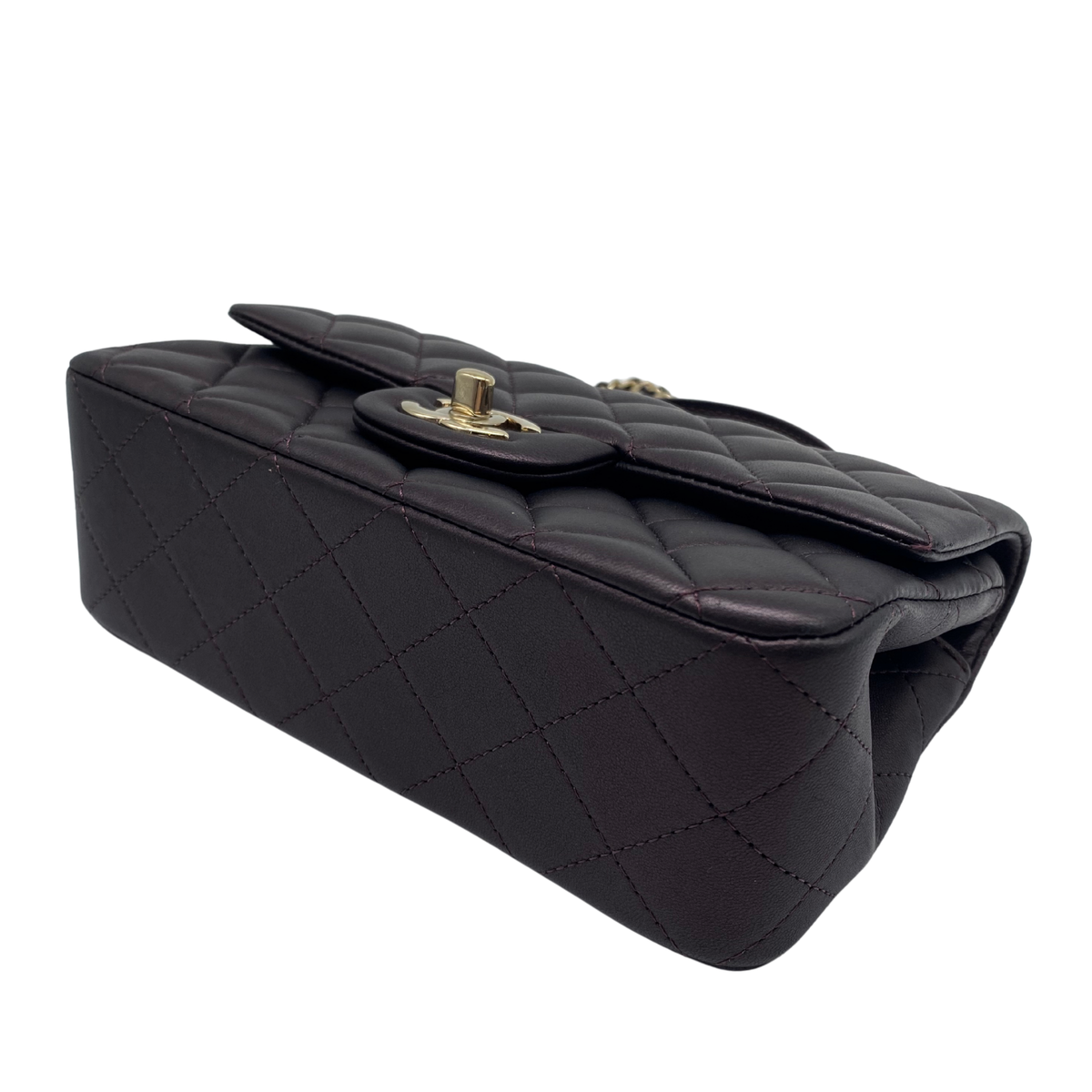 Chanel Mini Rectangle With Handle Flap- Bronze/Purple Irridescent