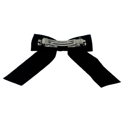 Chanel Grosgrain Bow CC Hair Clip Black