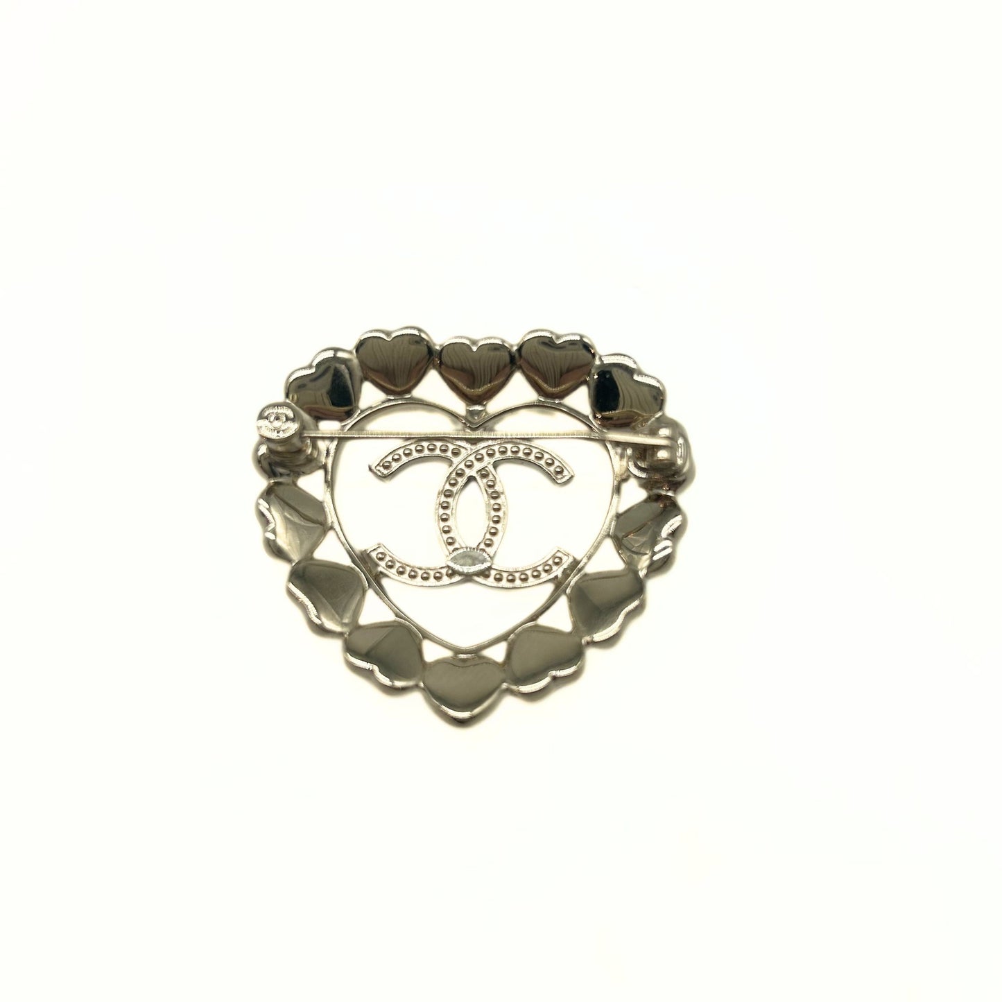 Chanel Crytal Heart Brooch