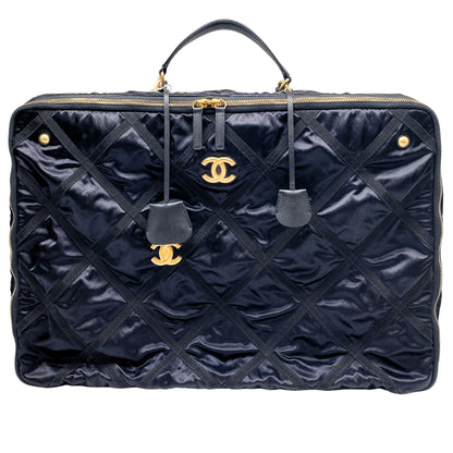 Chanel Black Nylon Travel Bag Brushed Gold Hardware