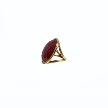 Ippolita Carnelian Medium Ring in 18K Gold with Diamonds