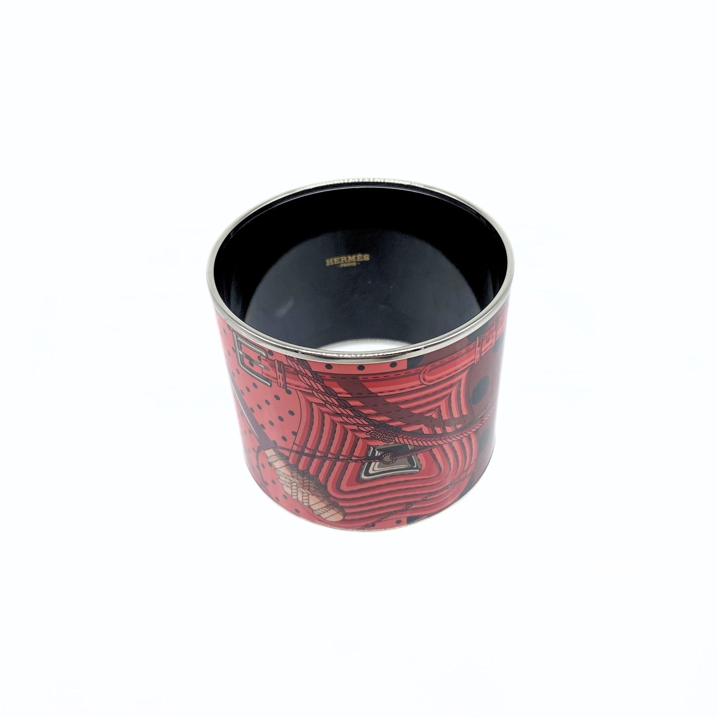 Hermès Polka Dot xl Bracelet 18 CM Red, Enamel Bangle