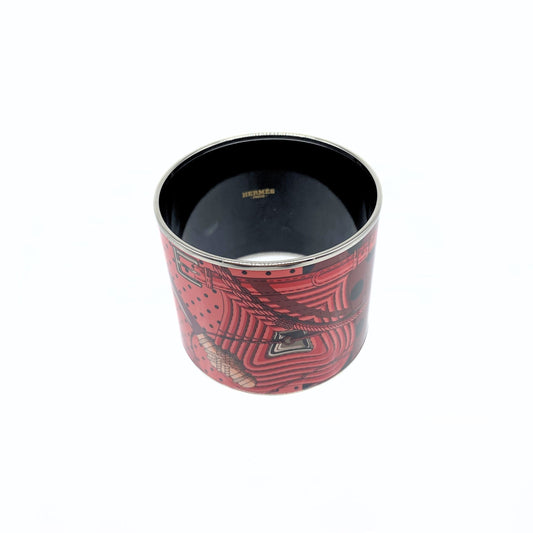 Hermès Polka Dot xl Bracelet 18 CM Red, Enamel Bangle
