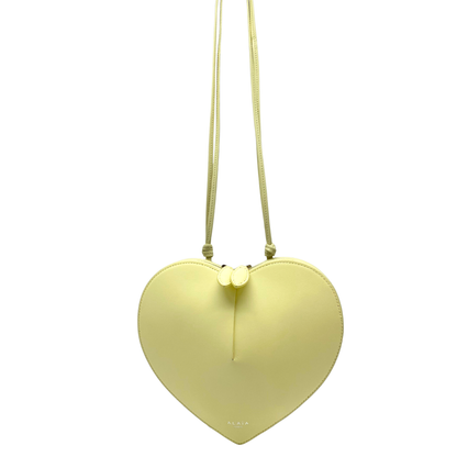 Alaia Le Coeur yellow leather crossbody