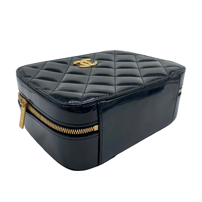 Chanel Woven Chain Handle black Patent Vanity