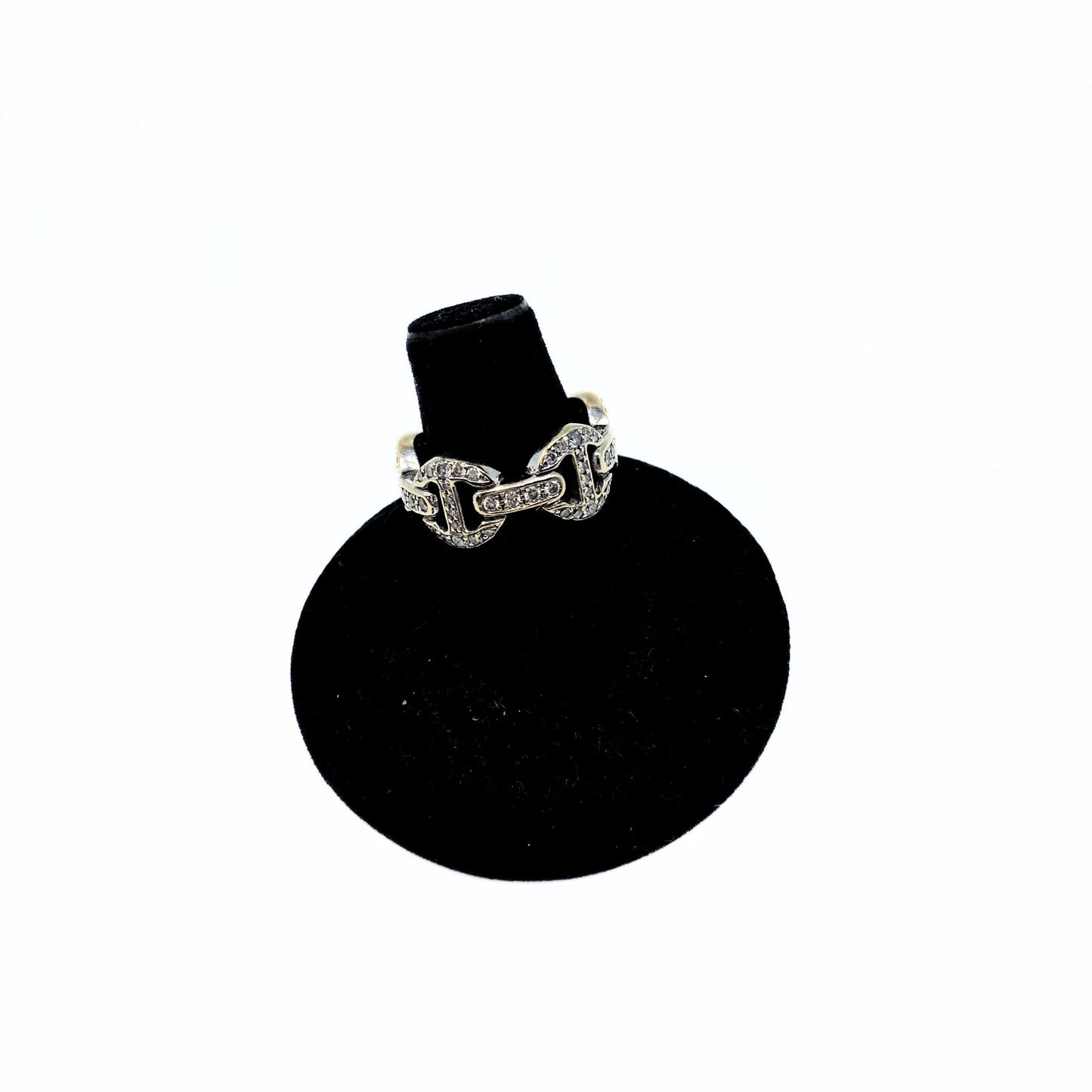 Hoorsenbuhs 18K White Gold Heritage Classic Diamond Tri Link Ring