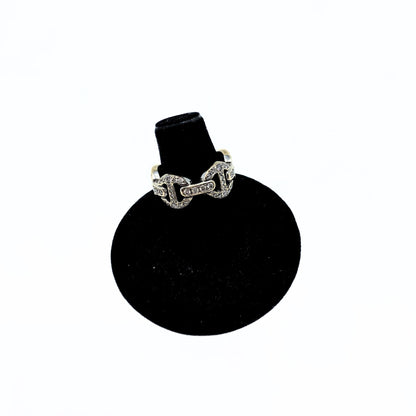 Hoorsenbuhs 18K White Gold Heritage Classic Diamond Tri Link Ring