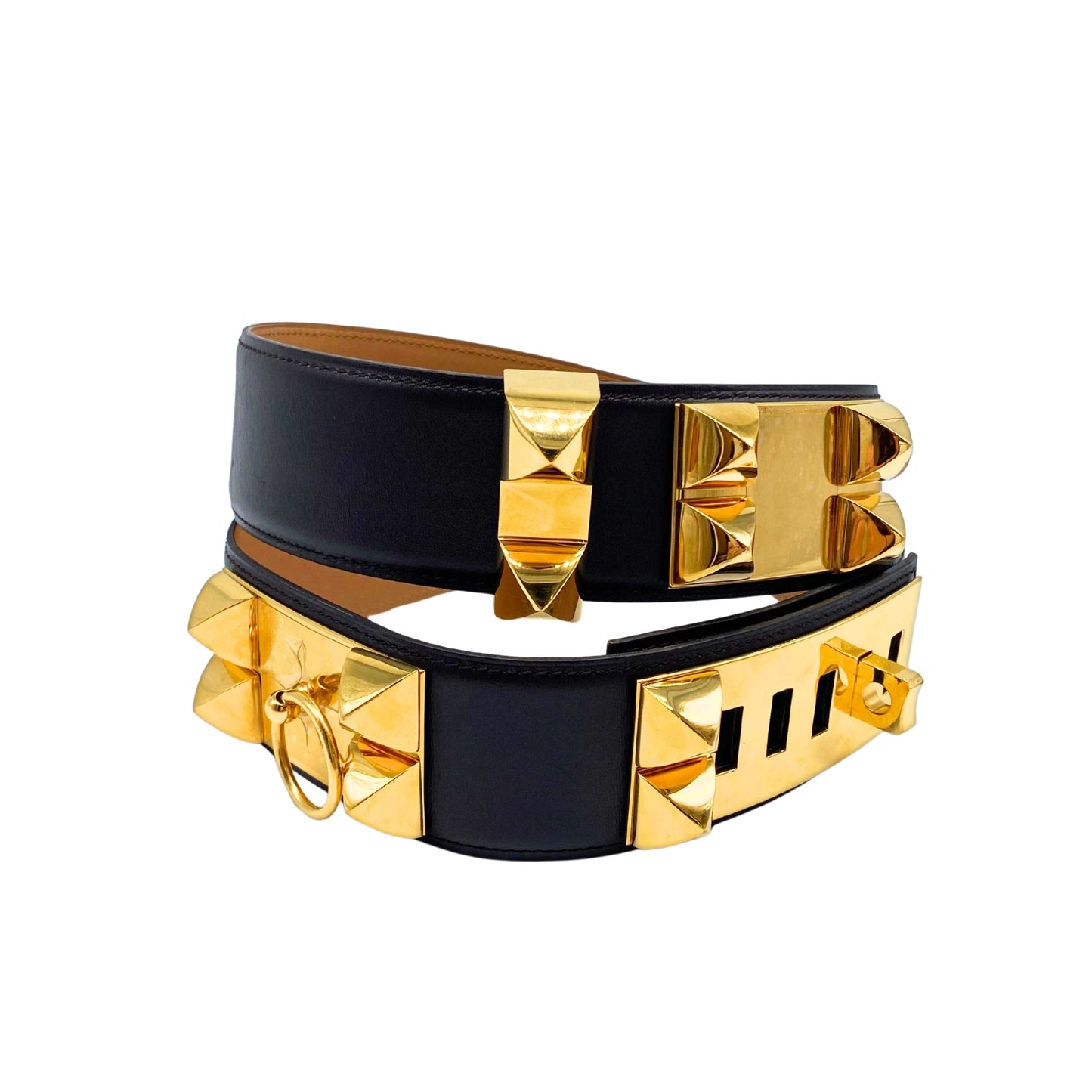 Hermes Collier De Chien Brown Gold Hardware Belt