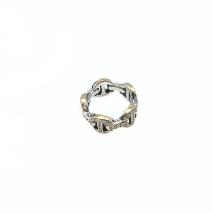 Hoorsenbuhs 18K White Gold Heritage Classic Diamond Tri Link Ring