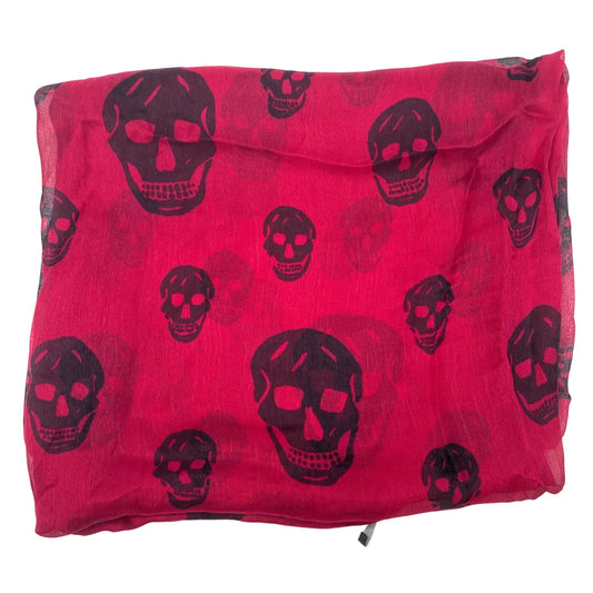 Alexander McQueen Scarf Skulls, Red