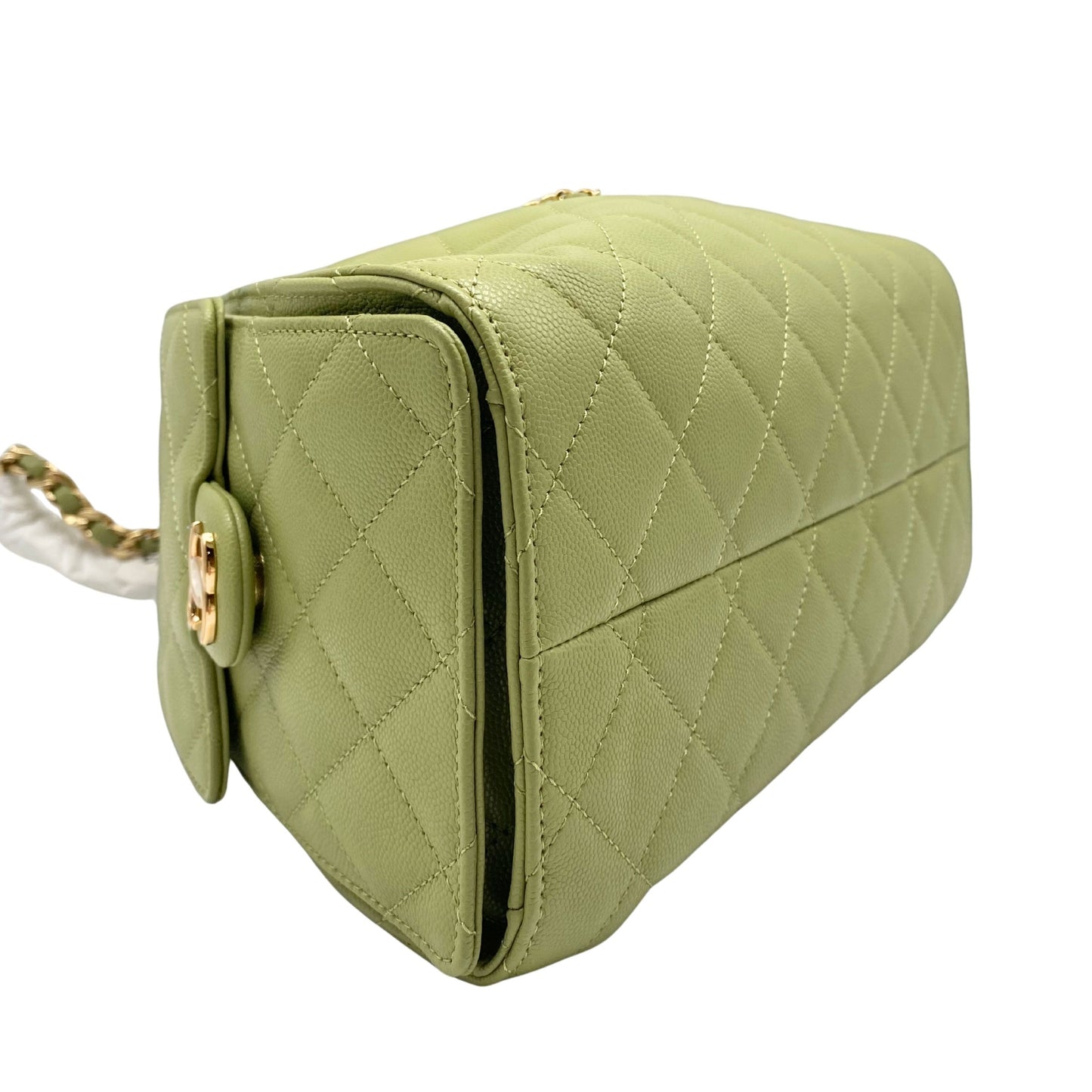 Chanel 25 Small Green Caviar Leather w/ Gold Hardware