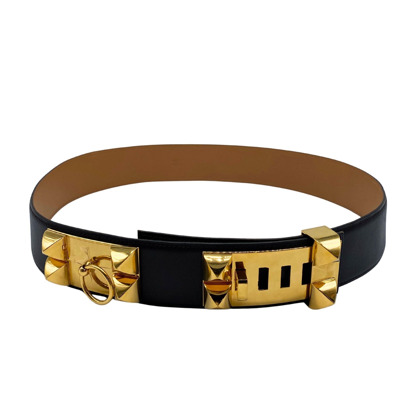 Hermes Collier De Chien Brown Gold Hardware Belt