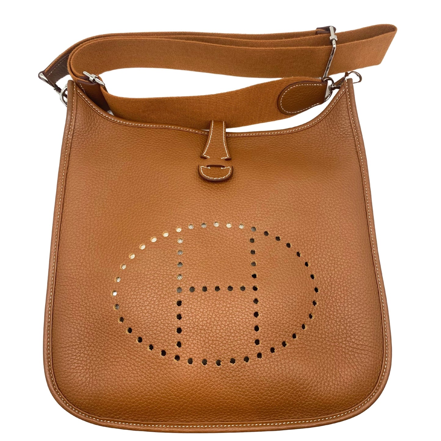 Hermes Evelyne 29 Gold, Gold Hardware Clemence Leather