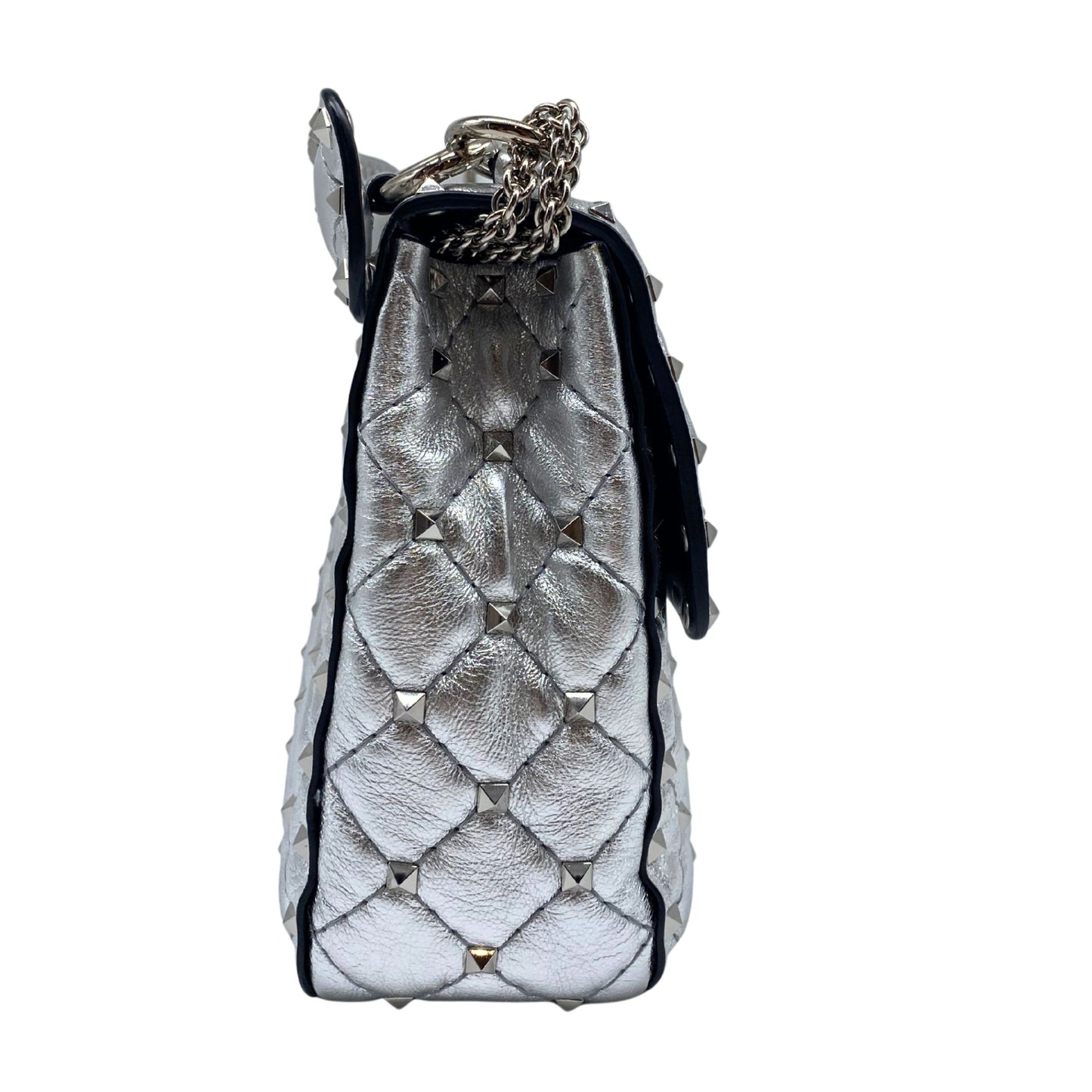 Valentino Garavani Rockstud Spike Silver Medium Bag