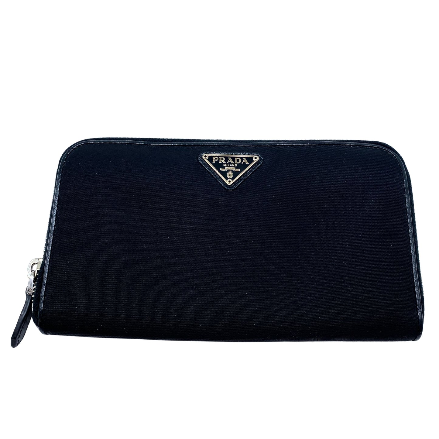 Prada Black Nylon Zippy Wallet
