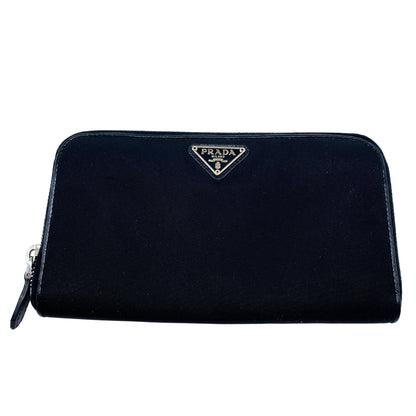 Prada Black Nylon Zippy Wallet