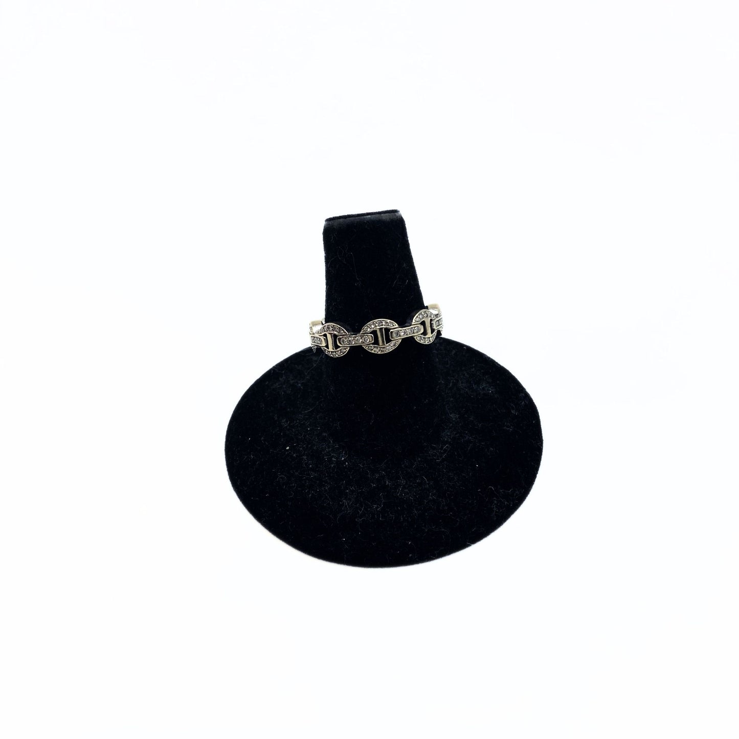 Hoorsenbuhs 18K White Gold Heritage Diamond Tri Link Ring