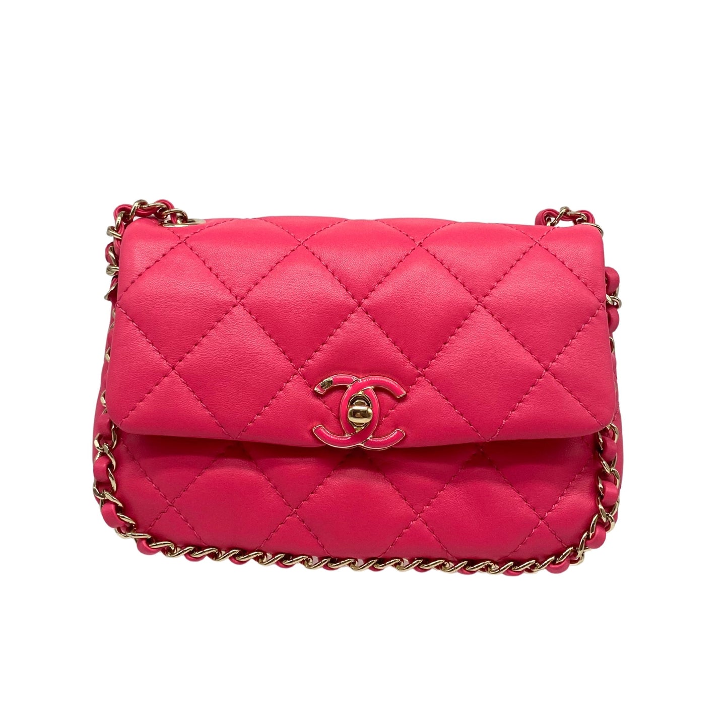 Chanel Mini Chain frame Fuschsia