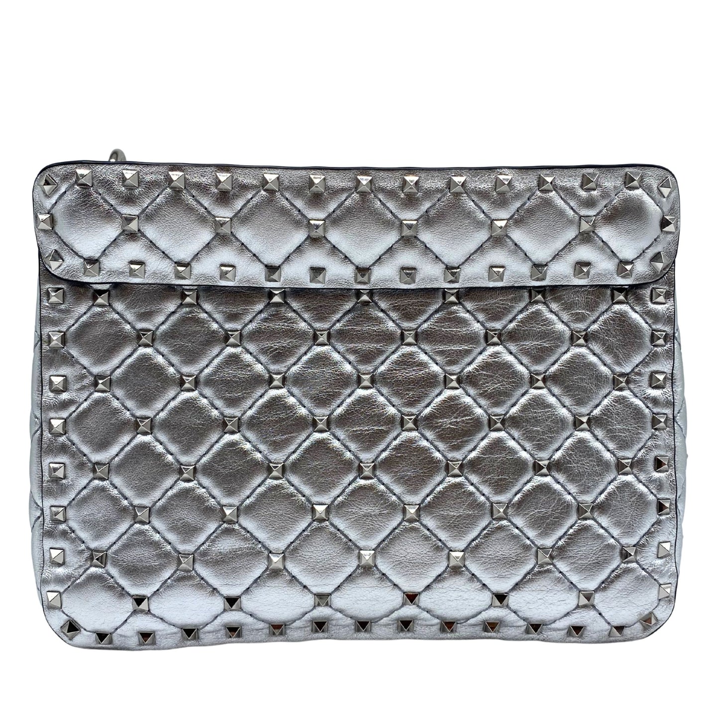 Valentino Garavani Rockstud Spike Silver Medium Bag