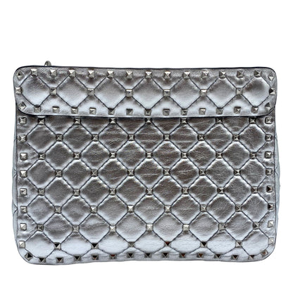 Valentino Garavani Rockstud Spike Silver Medium Bag