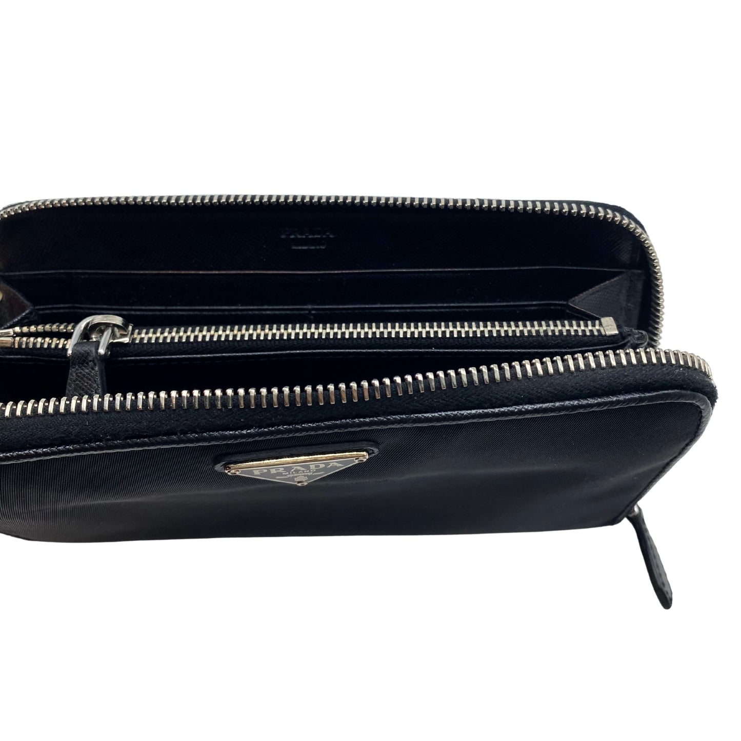 Prada Black Nylon Zippy Wallet