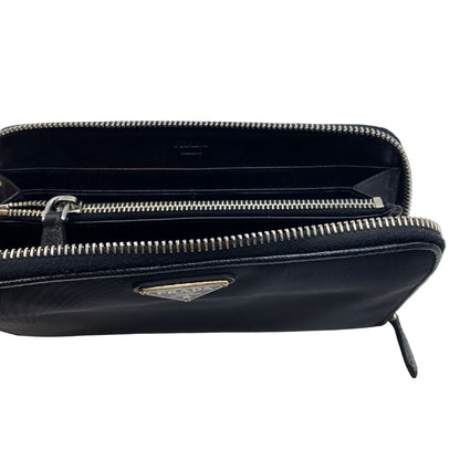 Prada Black Nylon Zippy Wallet