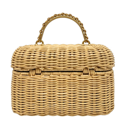 Chanel Braided Rattan Cruise Vanity Case Aged Gold Hardware