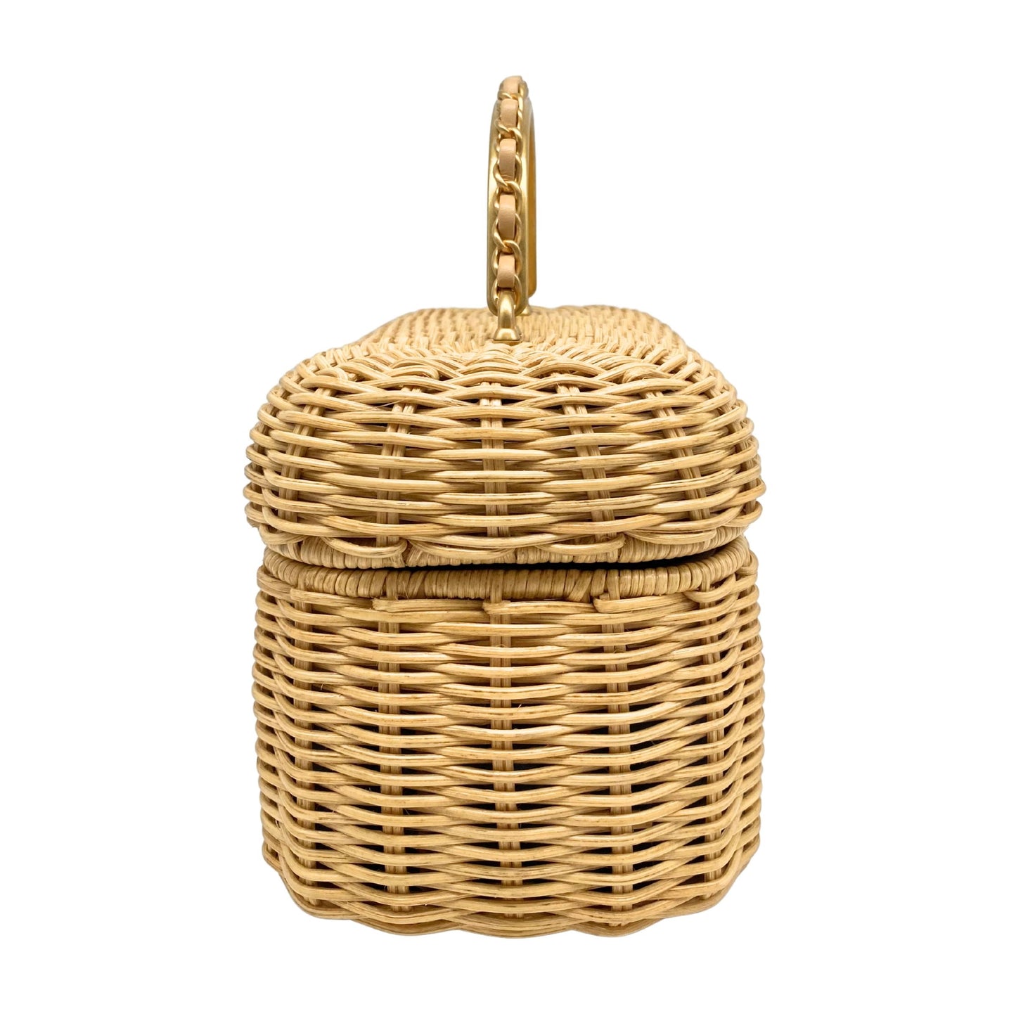Chanel Braided Rattan Cruise Vanity Case Aged Gold Hardware
