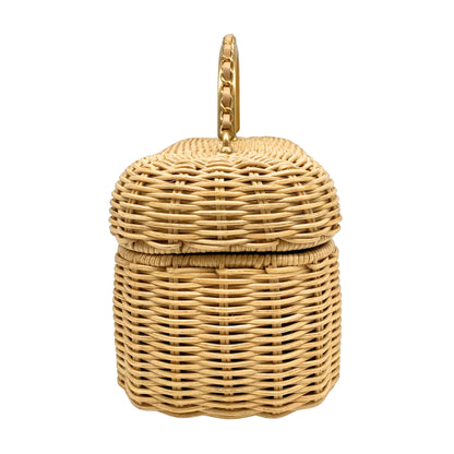 Chanel Braided Rattan Cruise Vanity Case Aged Gold Hardware
