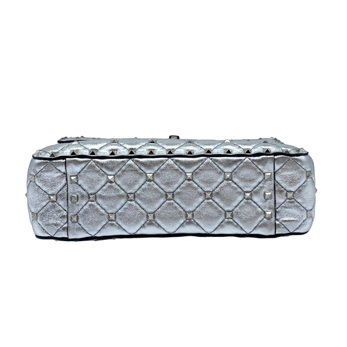 Valentino Garavani Rockstud Spike Silver Medium Bag