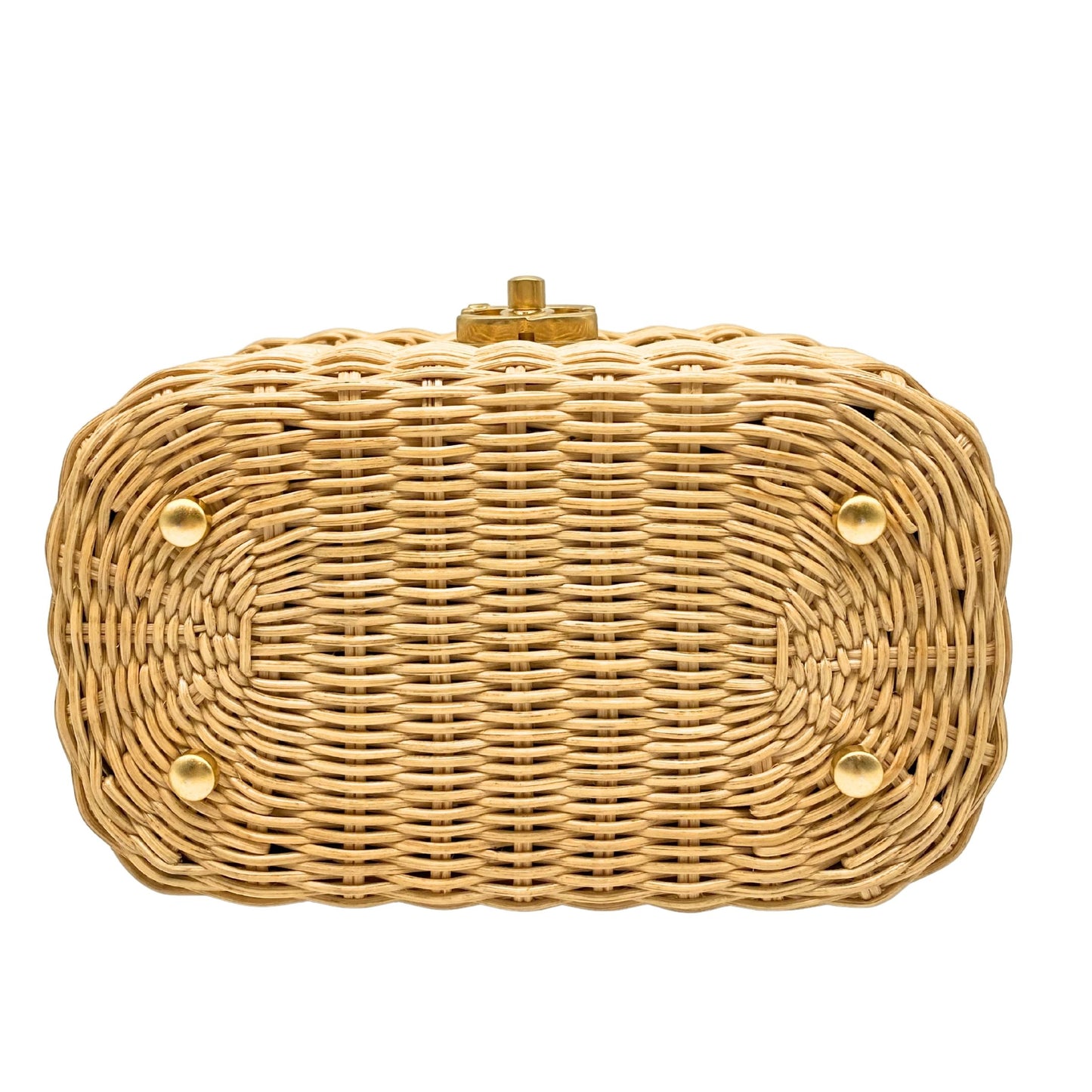 Chanel Braided Rattan Cruise Vanity Case Aged Gold Hardware