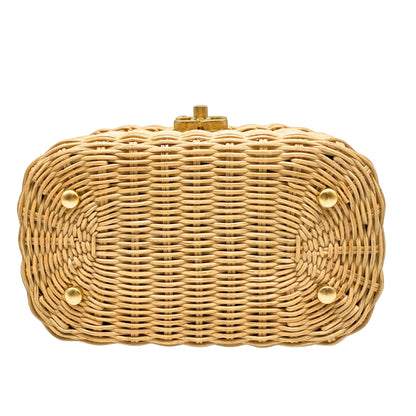 Chanel Braided Rattan Cruise Vanity Case Aged Gold Hardware
