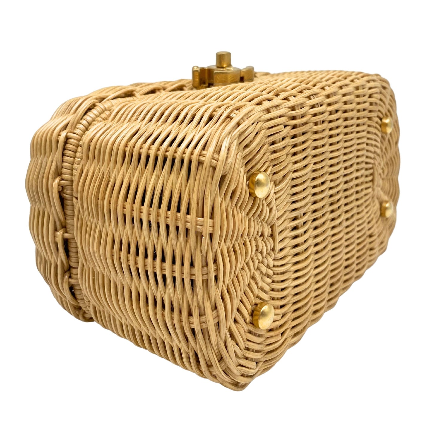 Chanel Braided Rattan Cruise Vanity Case Aged Gold Hardware