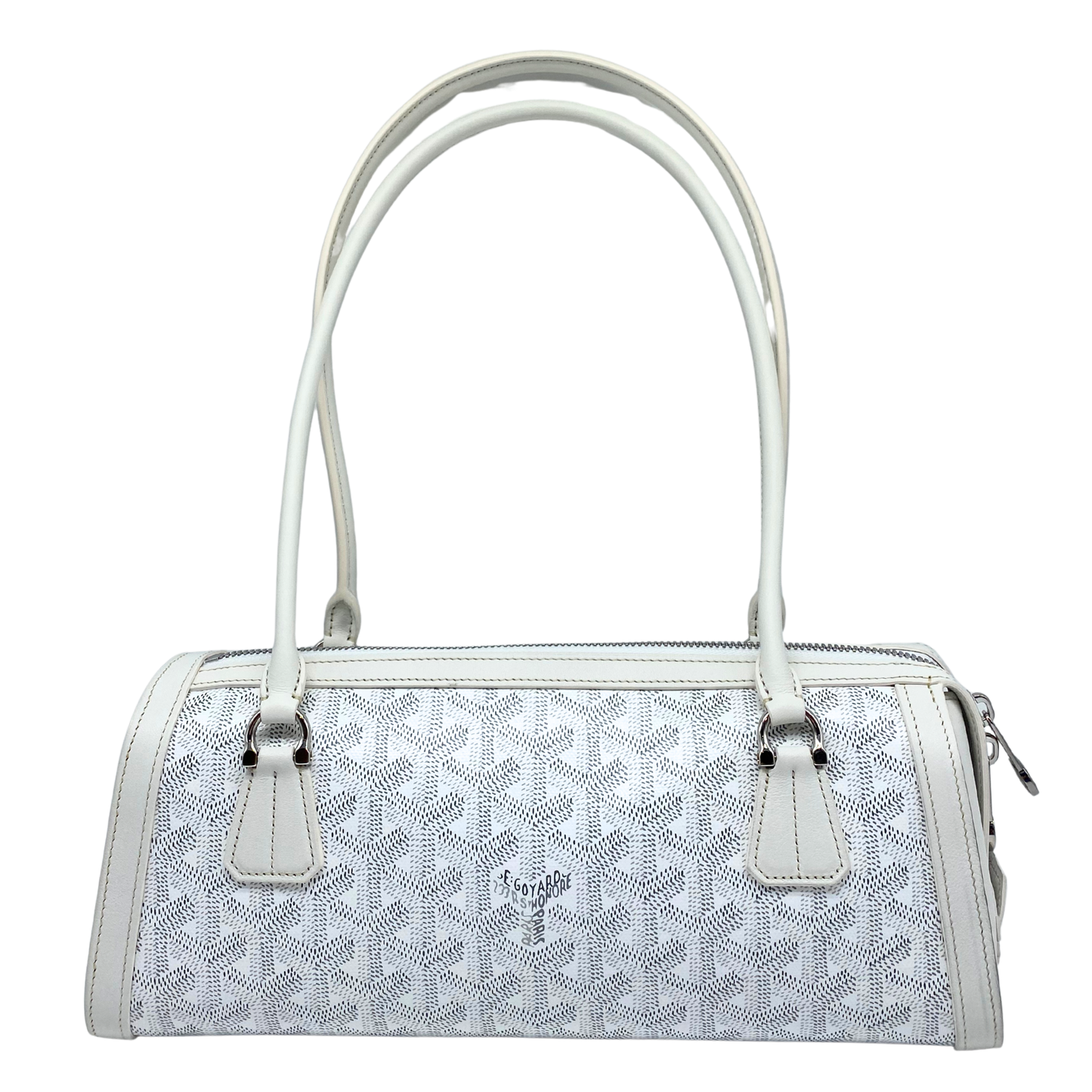 Goyard White Goyardine Bonbonniere