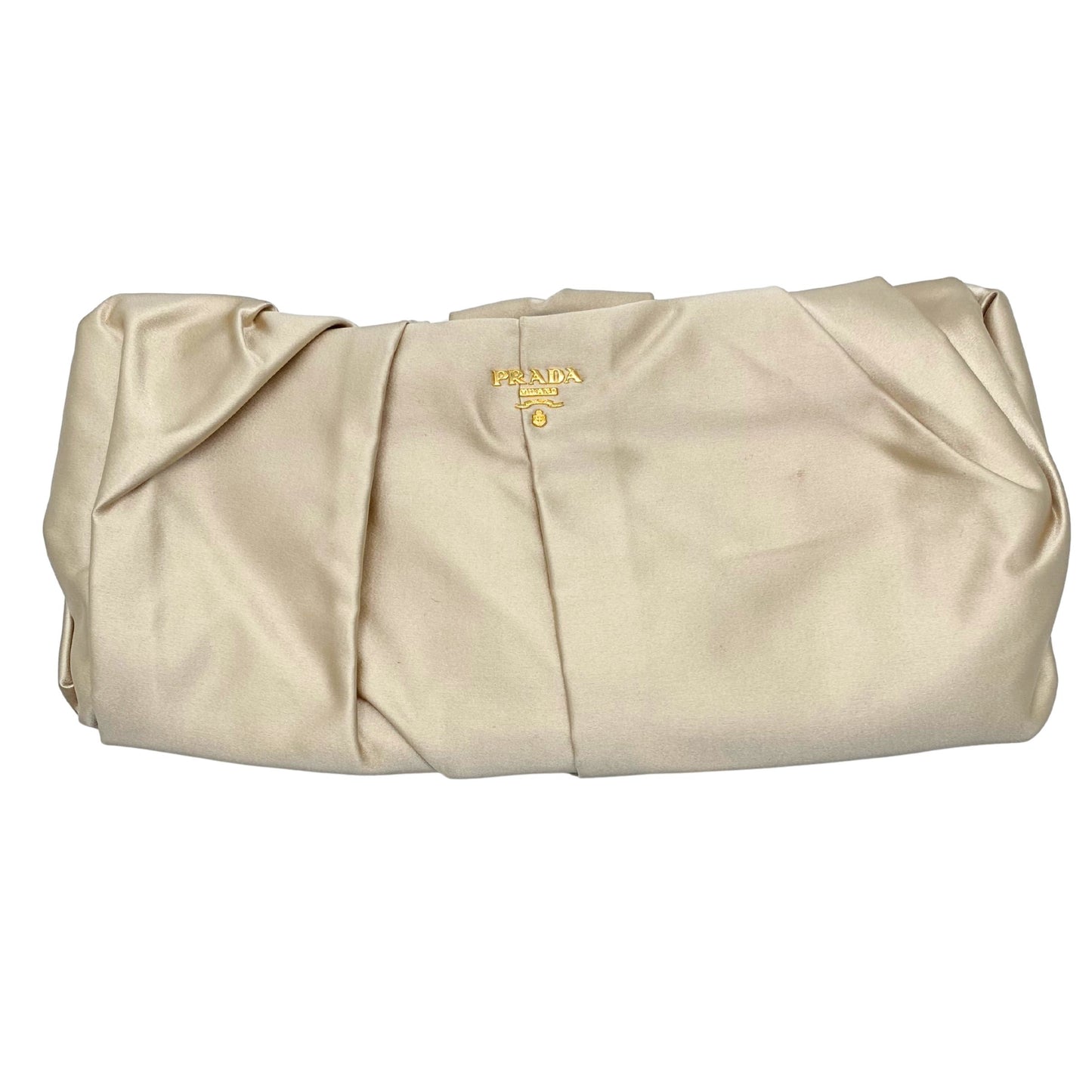 Prada Champagne Satin Clutch