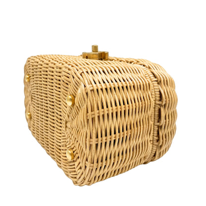 Chanel Braided Rattan Cruise Vanity Case Aged Gold Hardware
