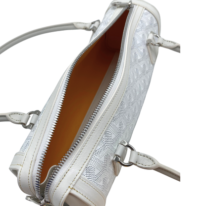 Goyard White Goyardine Bonbonniere