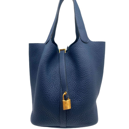 Hermes Picotin 22 Blue Gold Hardware