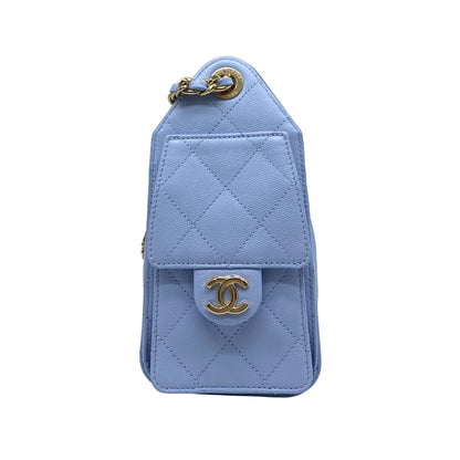Chanel 25 Mini Periwinkle Blue Light Gold Hardware