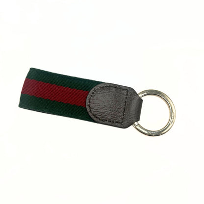 Gucci Ophedia Key Ring Green/Red Webbed