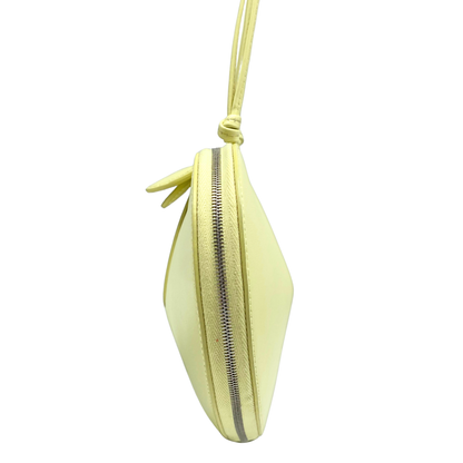 Alaia Le Coeur yellow leather crossbody