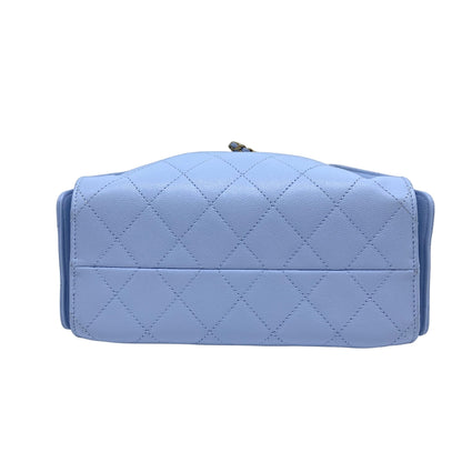 Chanel 25 Mini Periwinkle Blue Light Gold Hardware