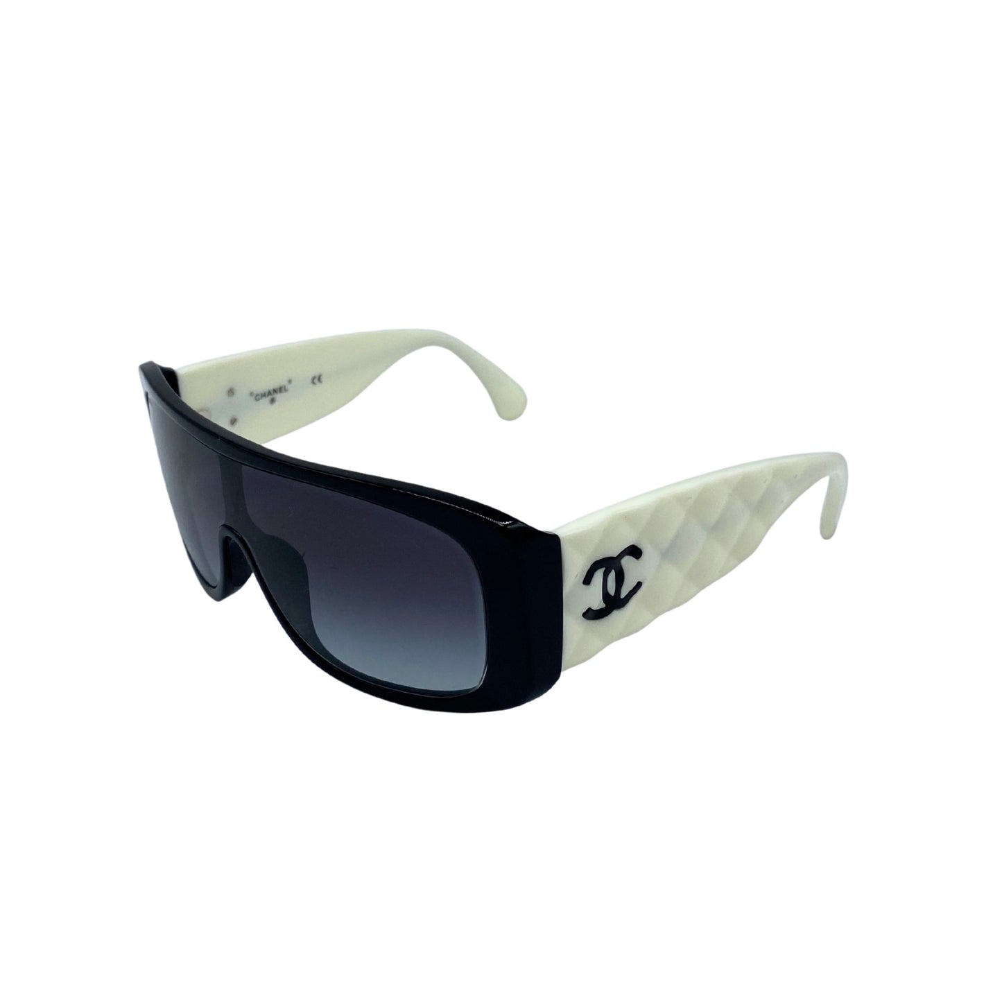 Chanel Black w/ White Arms Sunglasses