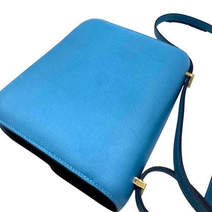 Hermes Constance 18 Bleu Du Nord Gold Hardware Evercolor