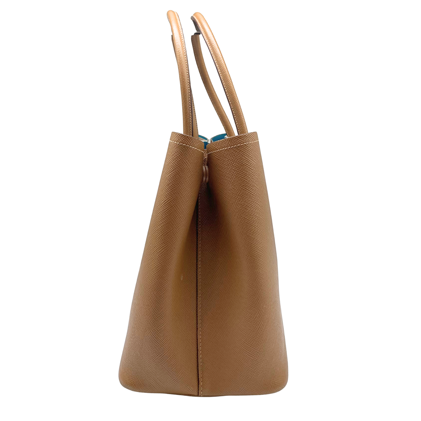 Prada Camel/Teal Saffiano Tote