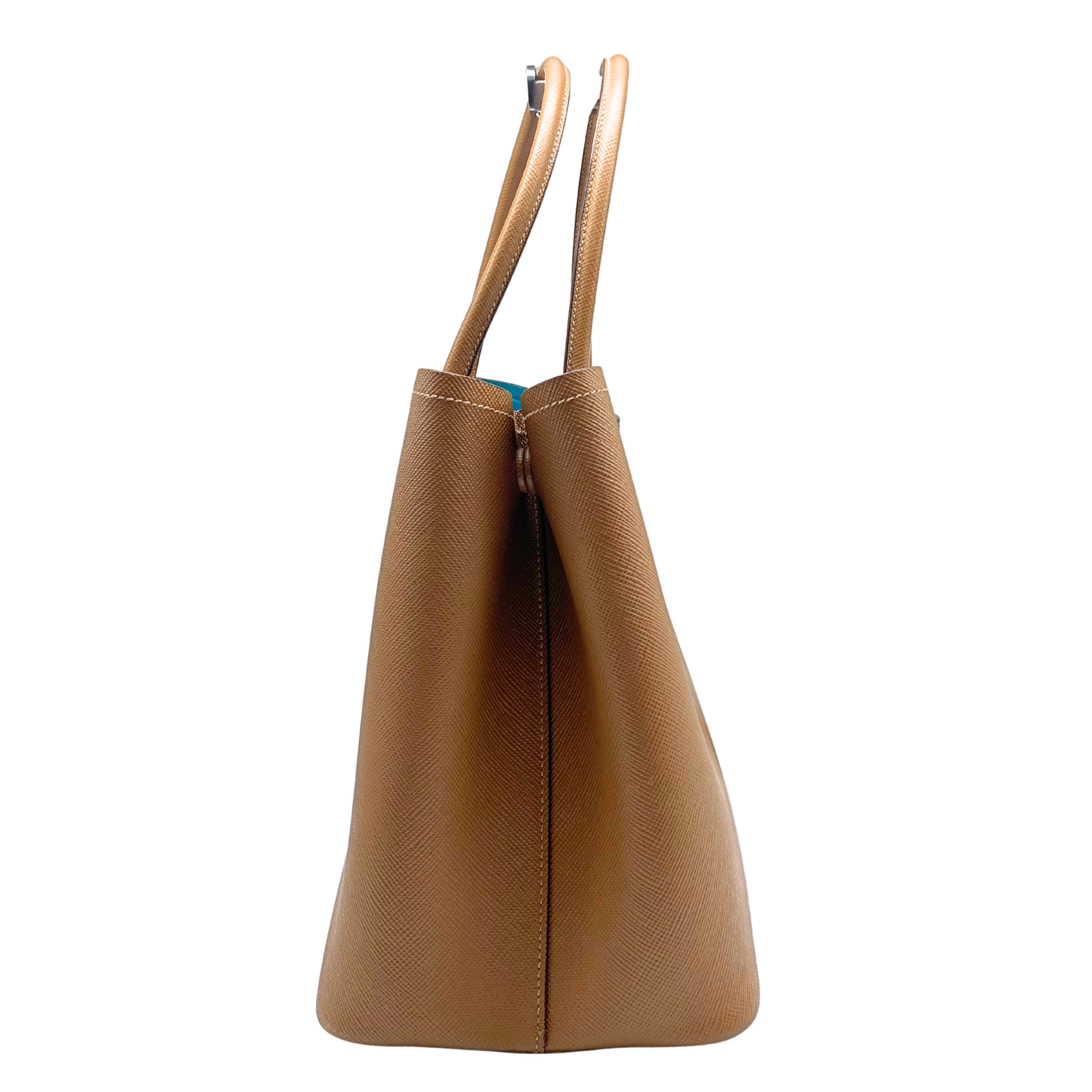 Prada Camel/Teal Saffiano Tote