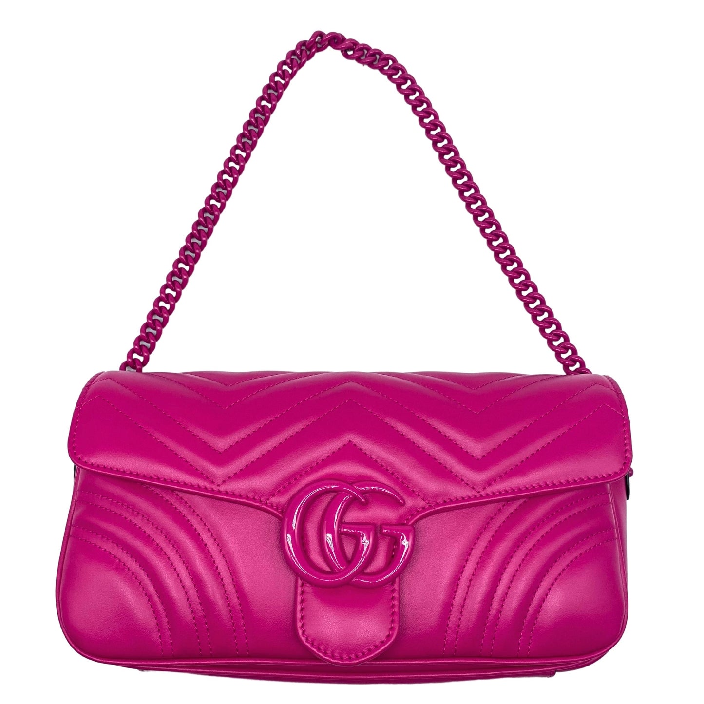 Gucci Marmont Pink w/ webbed strap