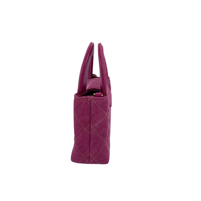 Chanel Fuchsia Washed Denim Mini Nano Kelly Bag