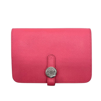 Hermes Dogone Compact Togo Rose Wallet